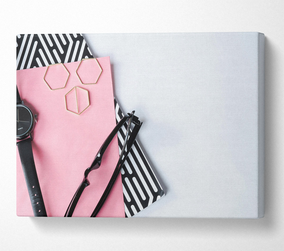 Pink & Black Abstract Canvas Wall Art