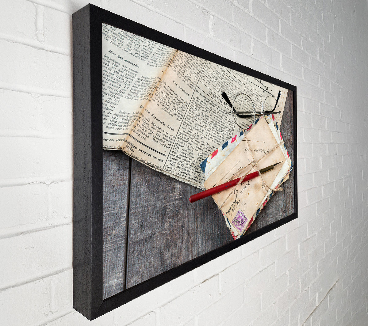 Red Tattered Letters Canvas Wall Art