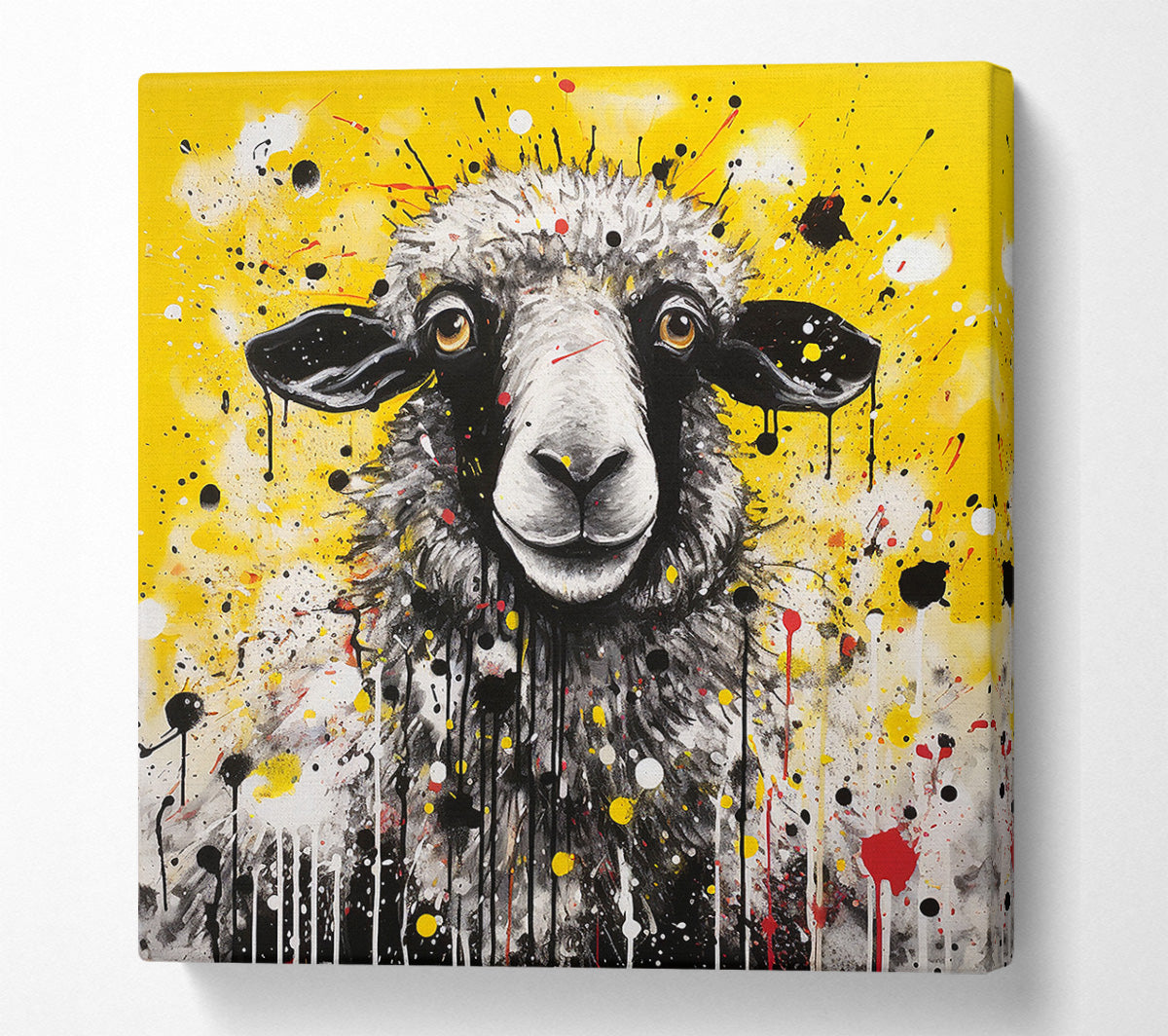 Sheep Splash Art Canvas Wall Art