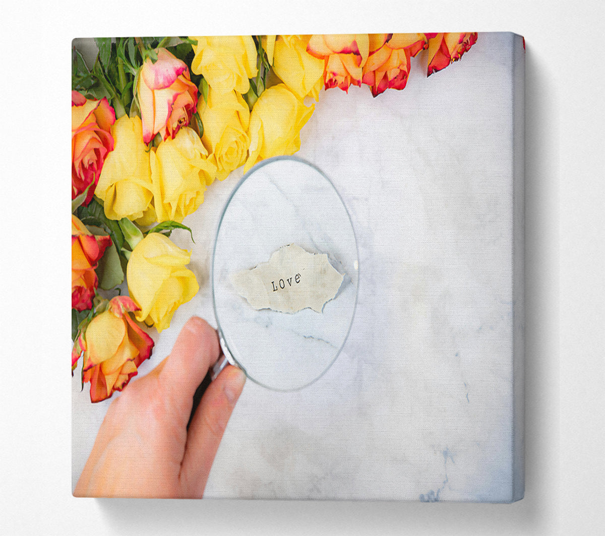 Yellow Rose Love Canvas Wall Art