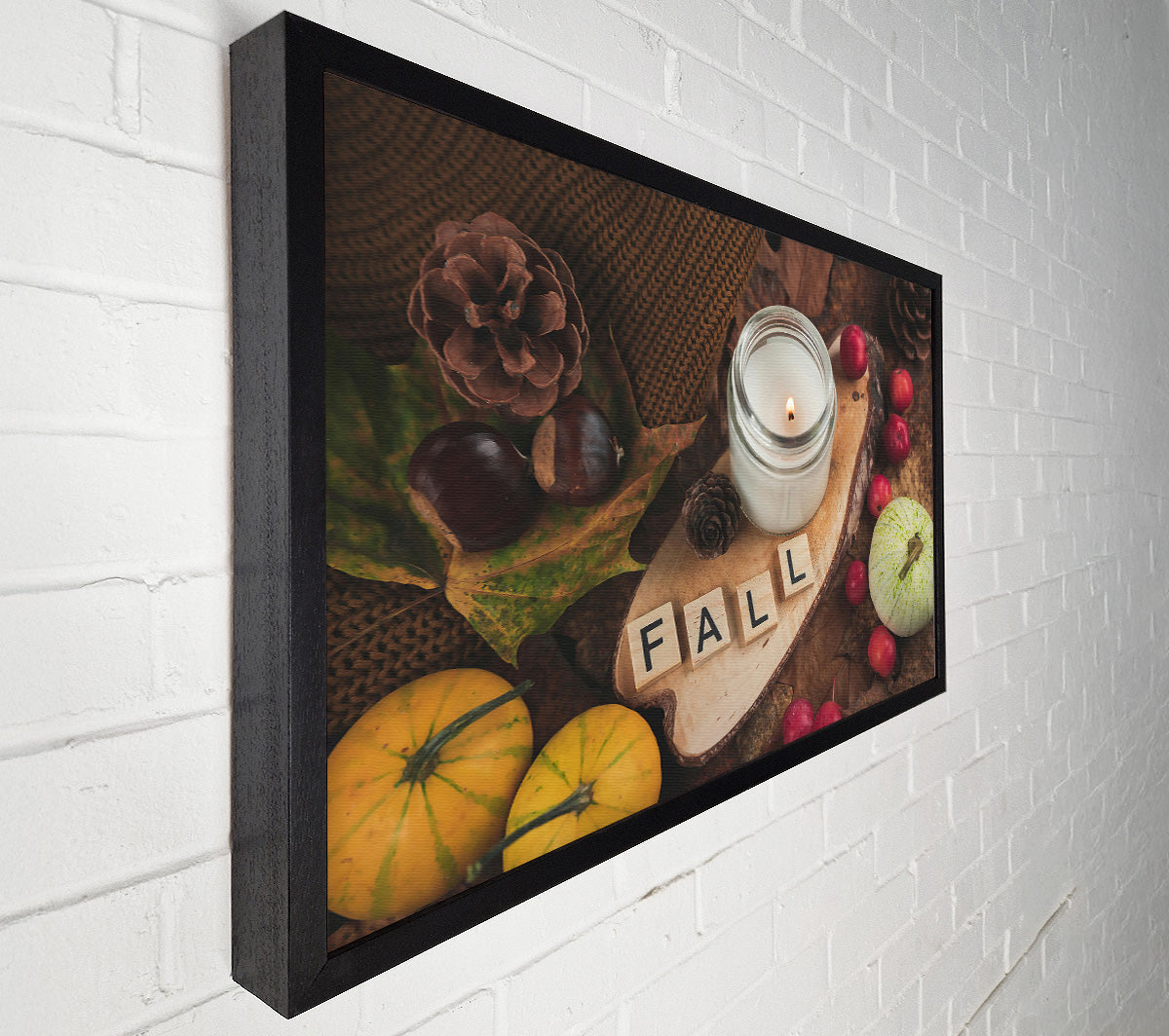 White Fall Candlelight Canvas Print