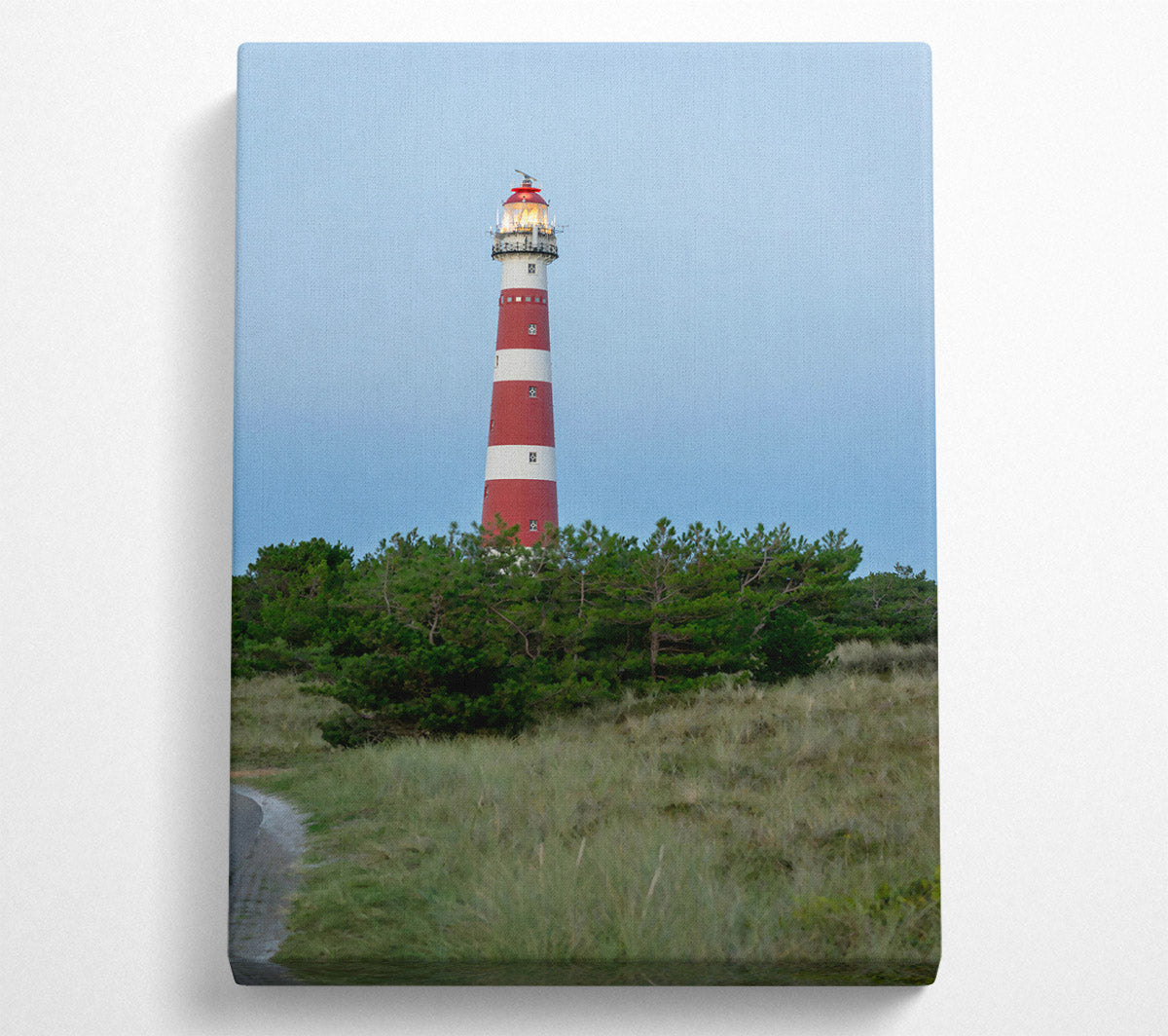 Red And White Beacon Canvas Wall Art