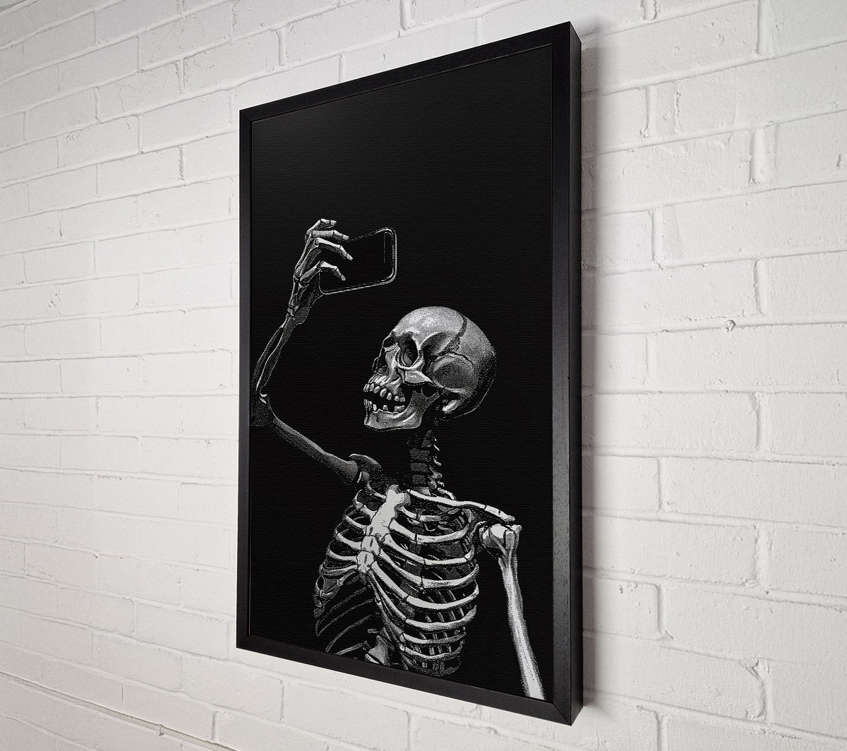 Skeleton Selfie Canvas Wall Art