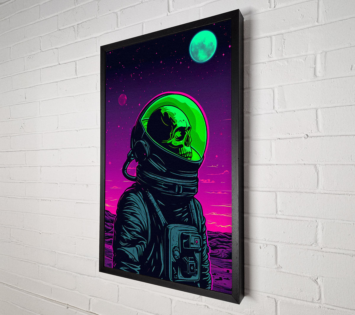 Skull In Space Canvas Wall Art