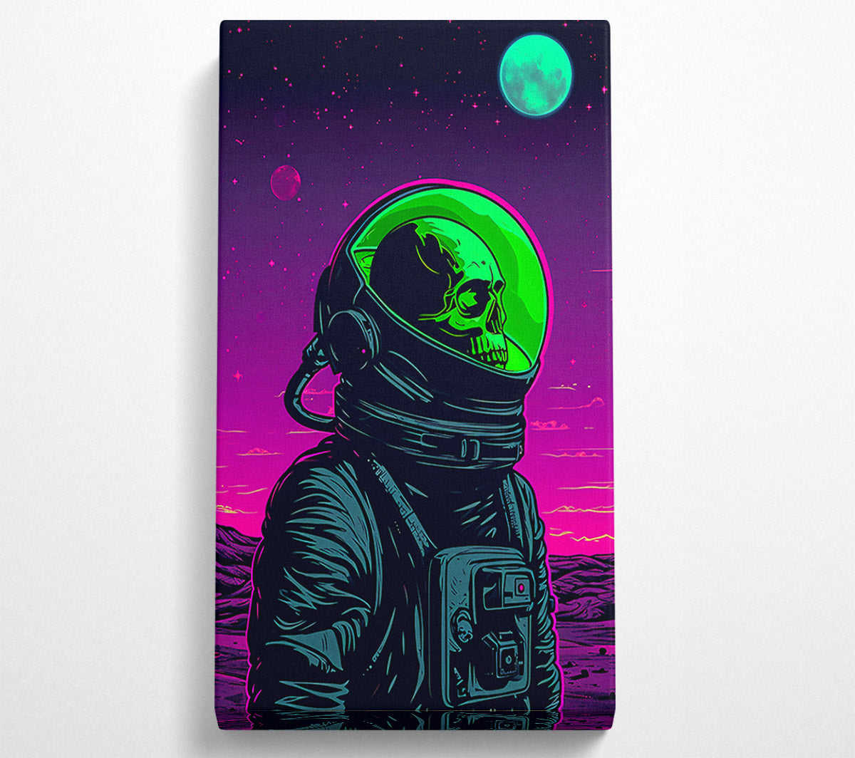 Skull In Space Canvas Wall Art