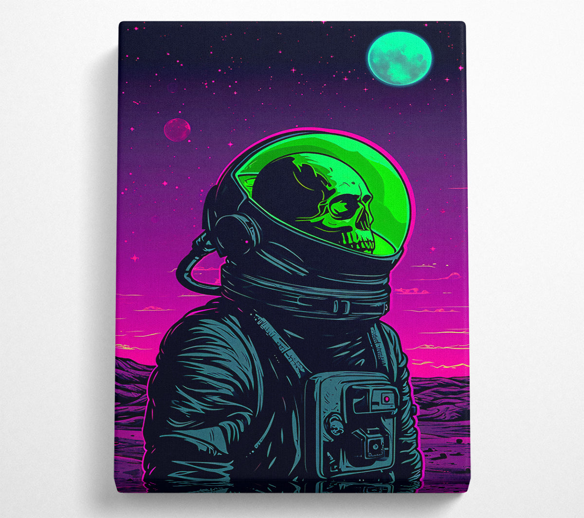 Skull In Space Canvas Wall Art