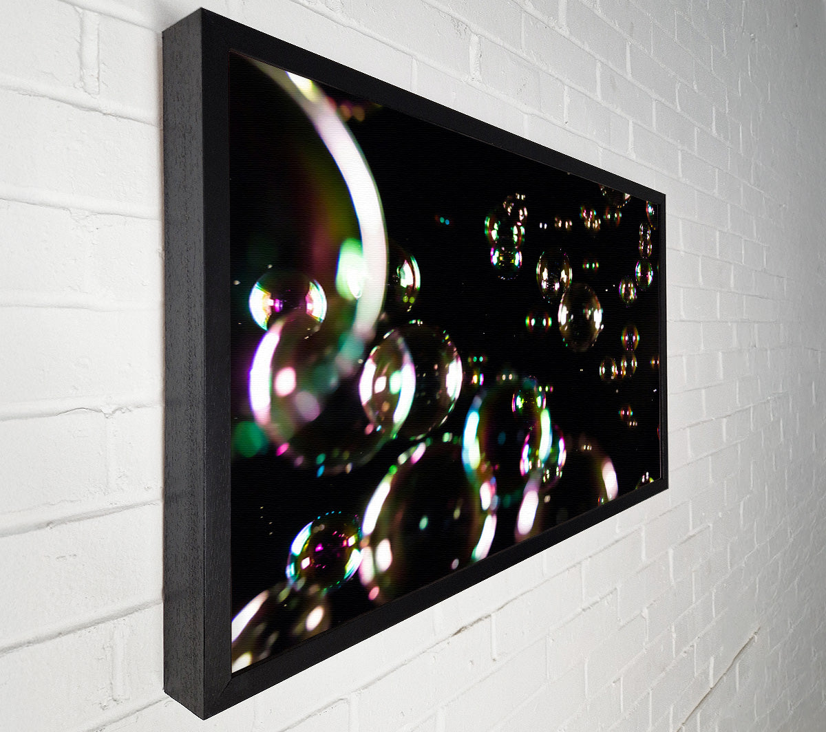 Rainbow Bubbles In The Night Canvas Wall Art