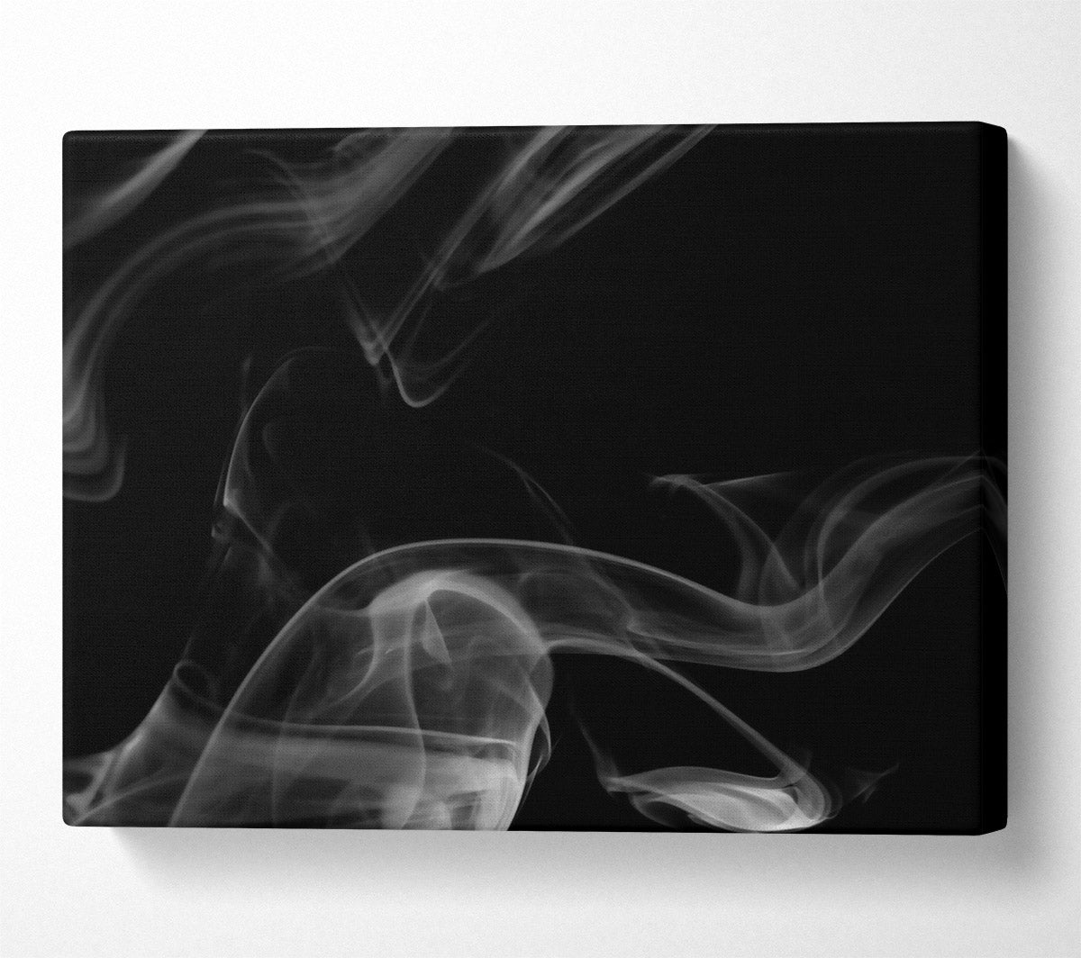 White Smoke Swirls Canvas Wall Art