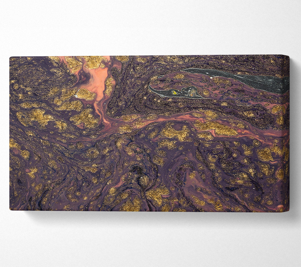 Purple Gold Swirls Canvas Wall Art