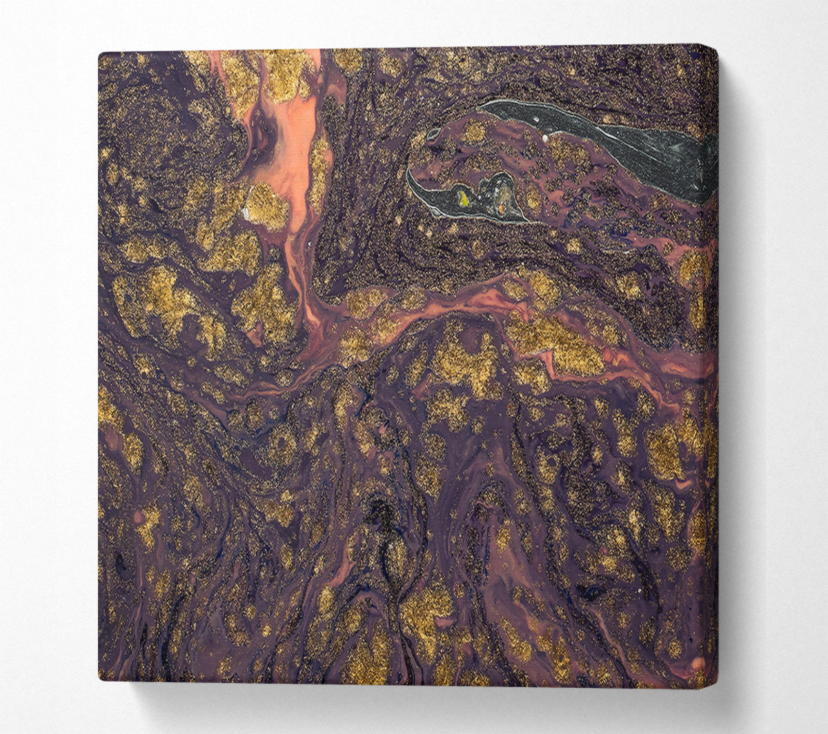 Purple Gold Swirls Canvas Wall Art