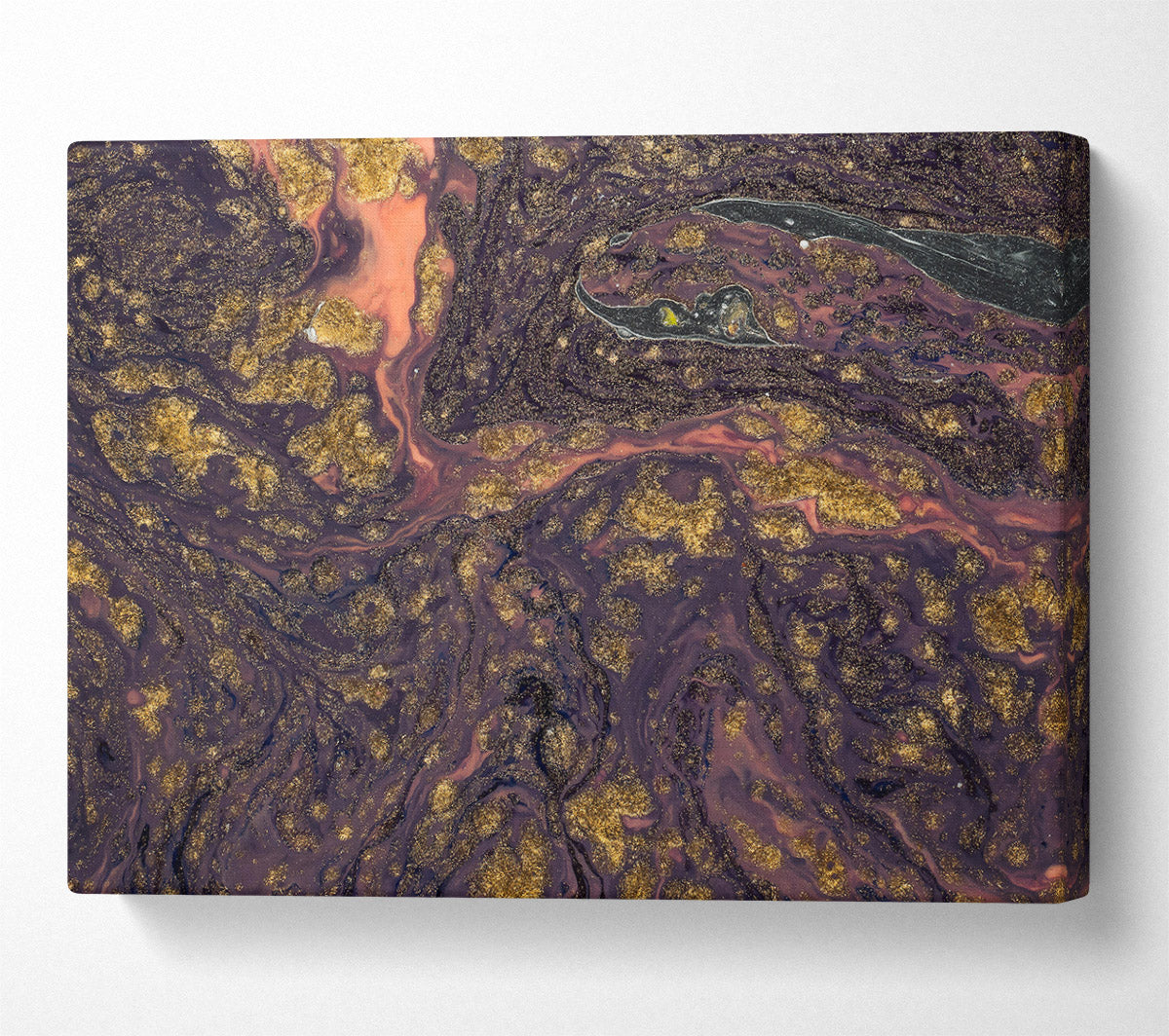 Purple Gold Swirls Canvas Wall Art