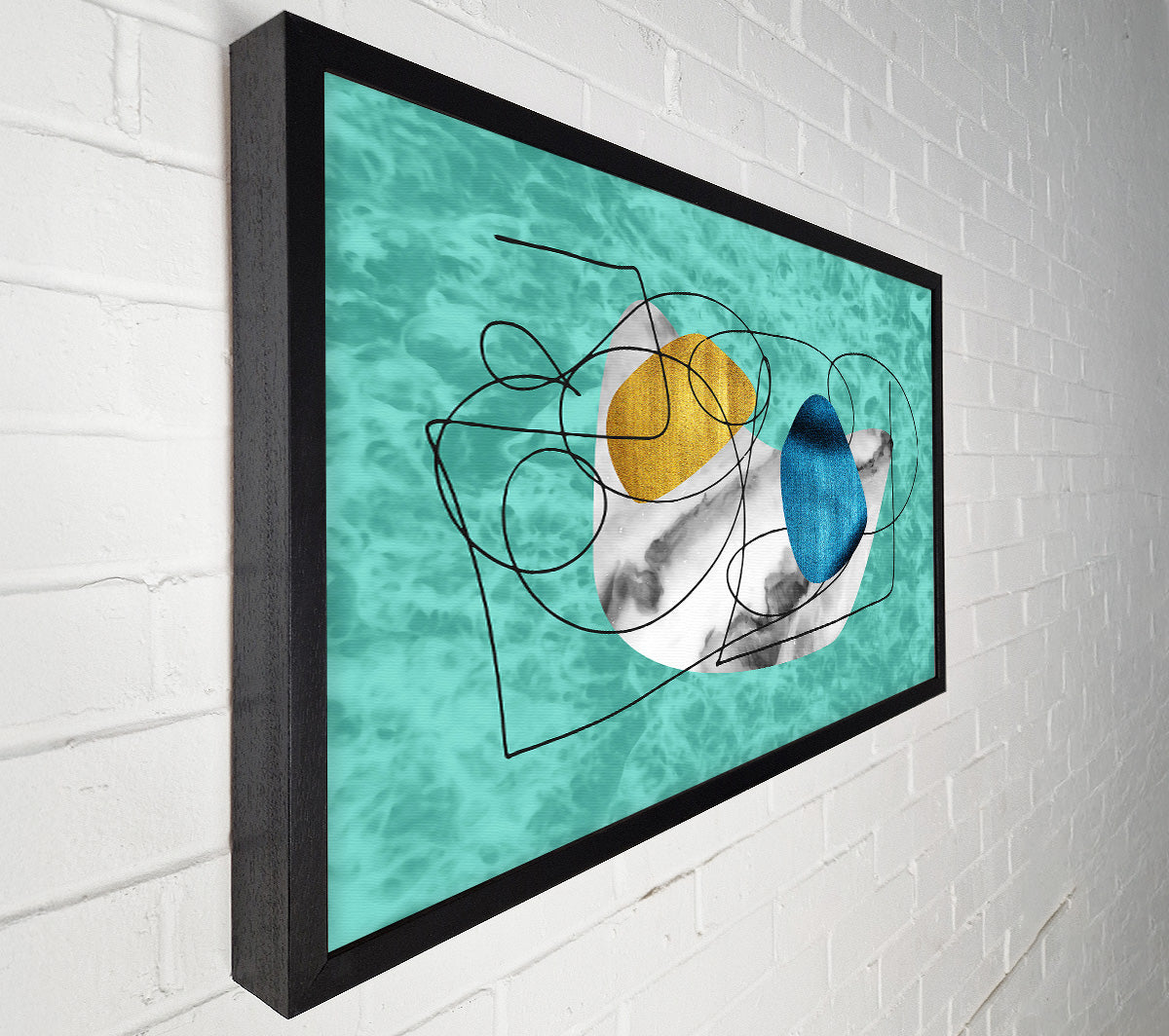 Turquoise Abstract Shapes Canvas Wall Art