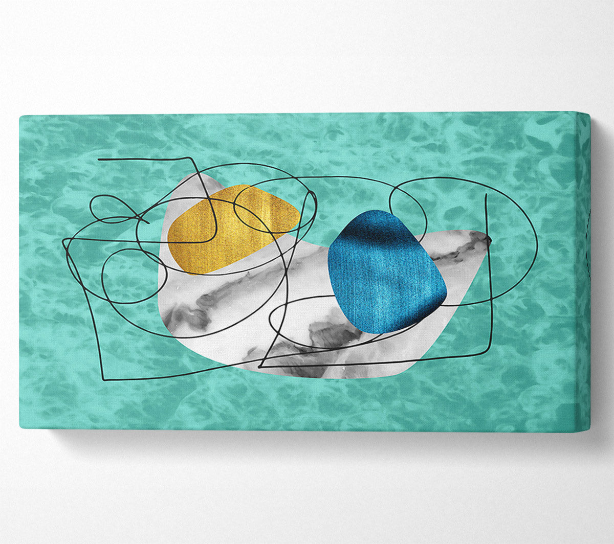 Turquoise Abstract Shapes Canvas Wall Art