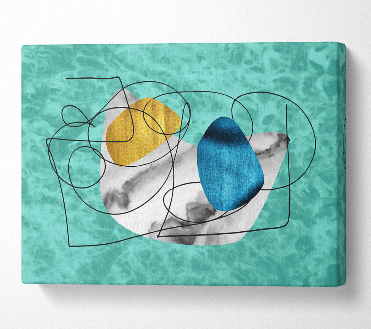Turquoise Abstract Shapes Canvas Wall Art
