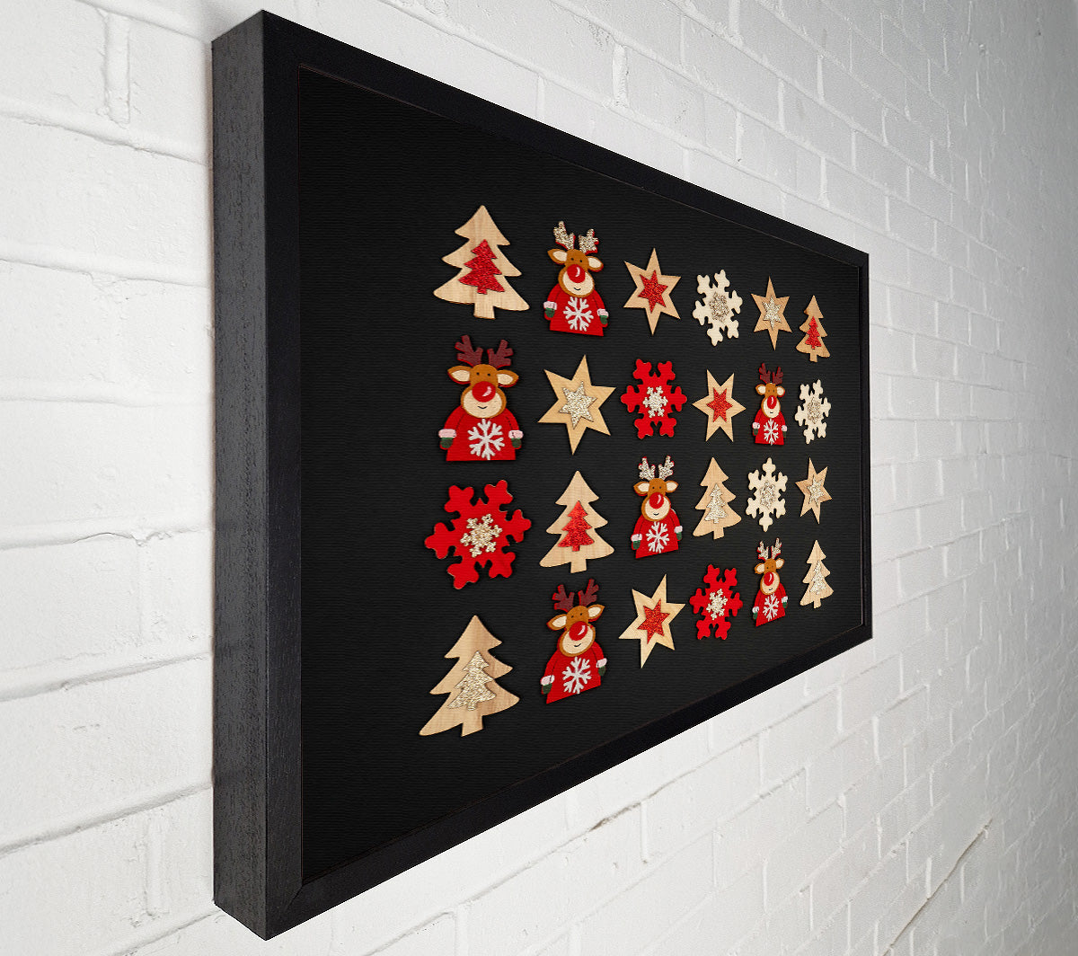 Red And Gold Reindeer Dreams Canvas Wall Art