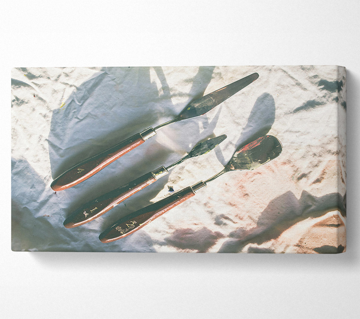 White Canvas Palette Knives Canvas Wall Art