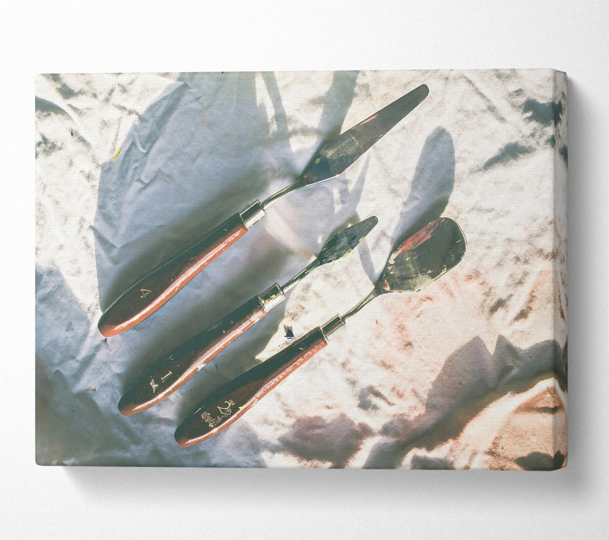 White Canvas Palette Knives Canvas Wall Art