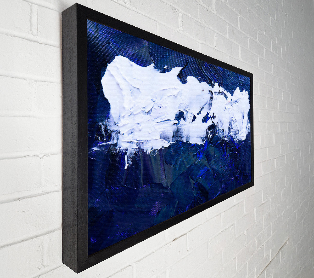 White On Deep Blue Canvas Wall Art