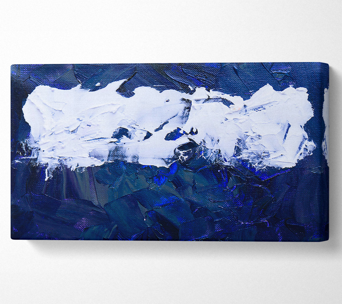 White On Deep Blue Canvas Wall Art