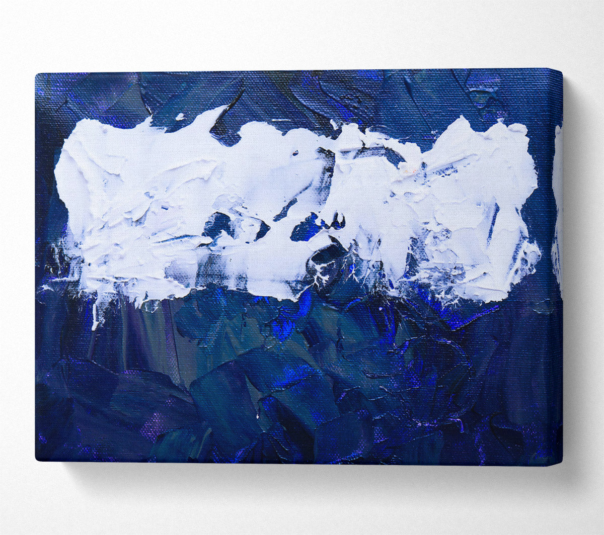White On Deep Blue Canvas Wall Art