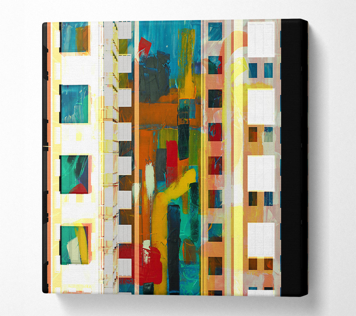 Yellow Urban Splashes Canvas Wall Art
