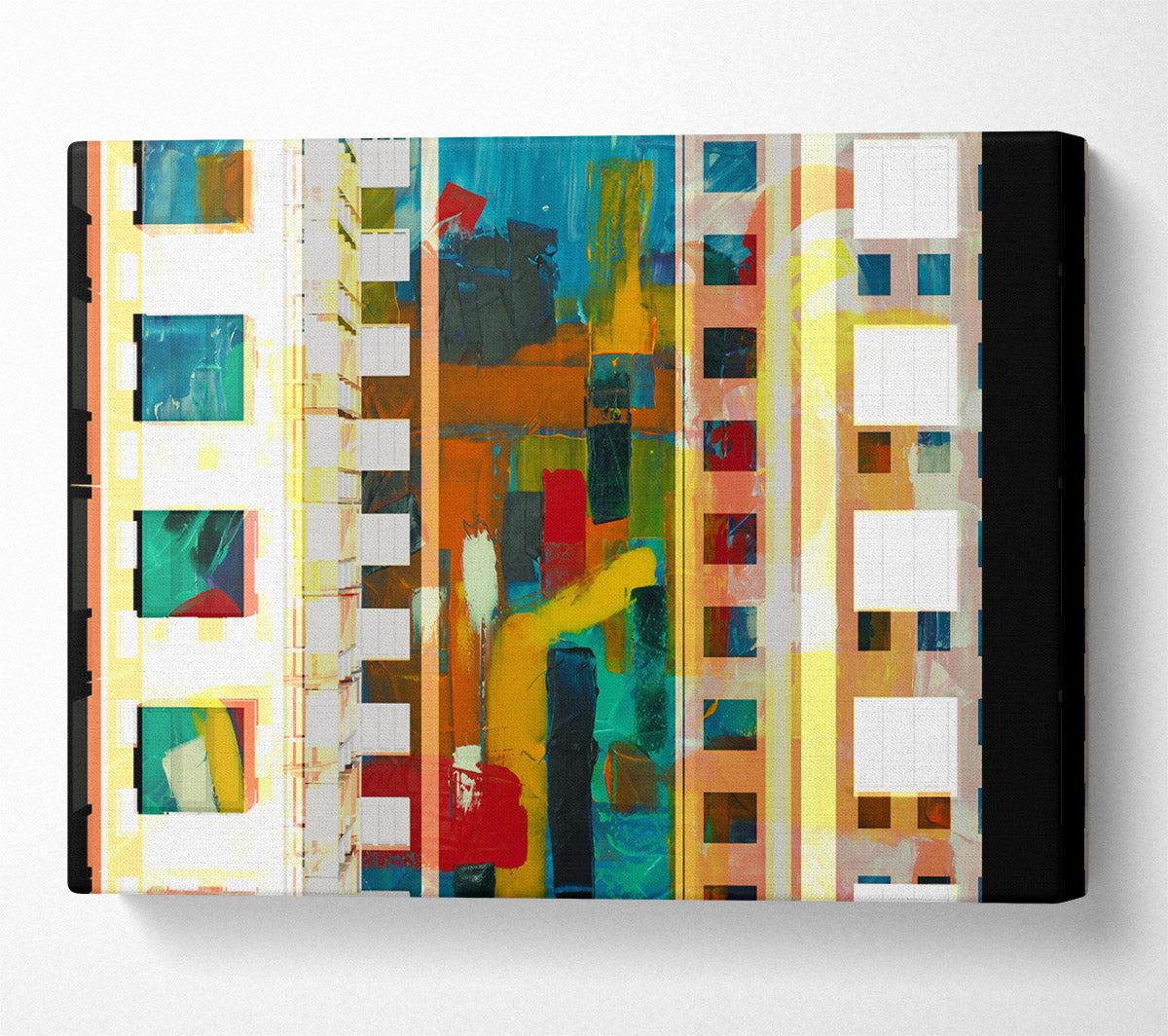 Yellow Urban Splashes Canvas Wall Art