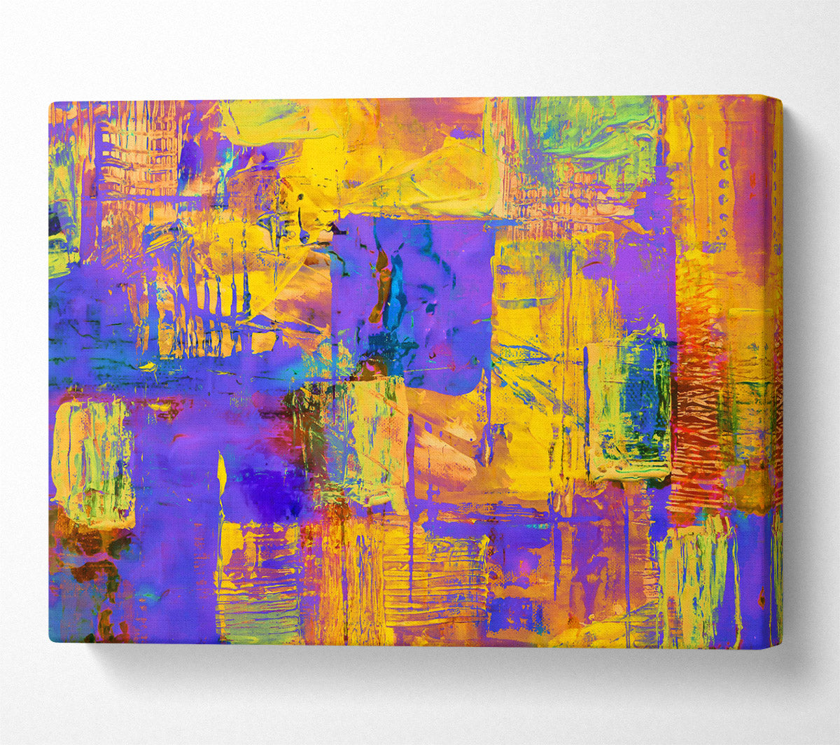 Purple And Yellow Abstract Canvas Wall Art