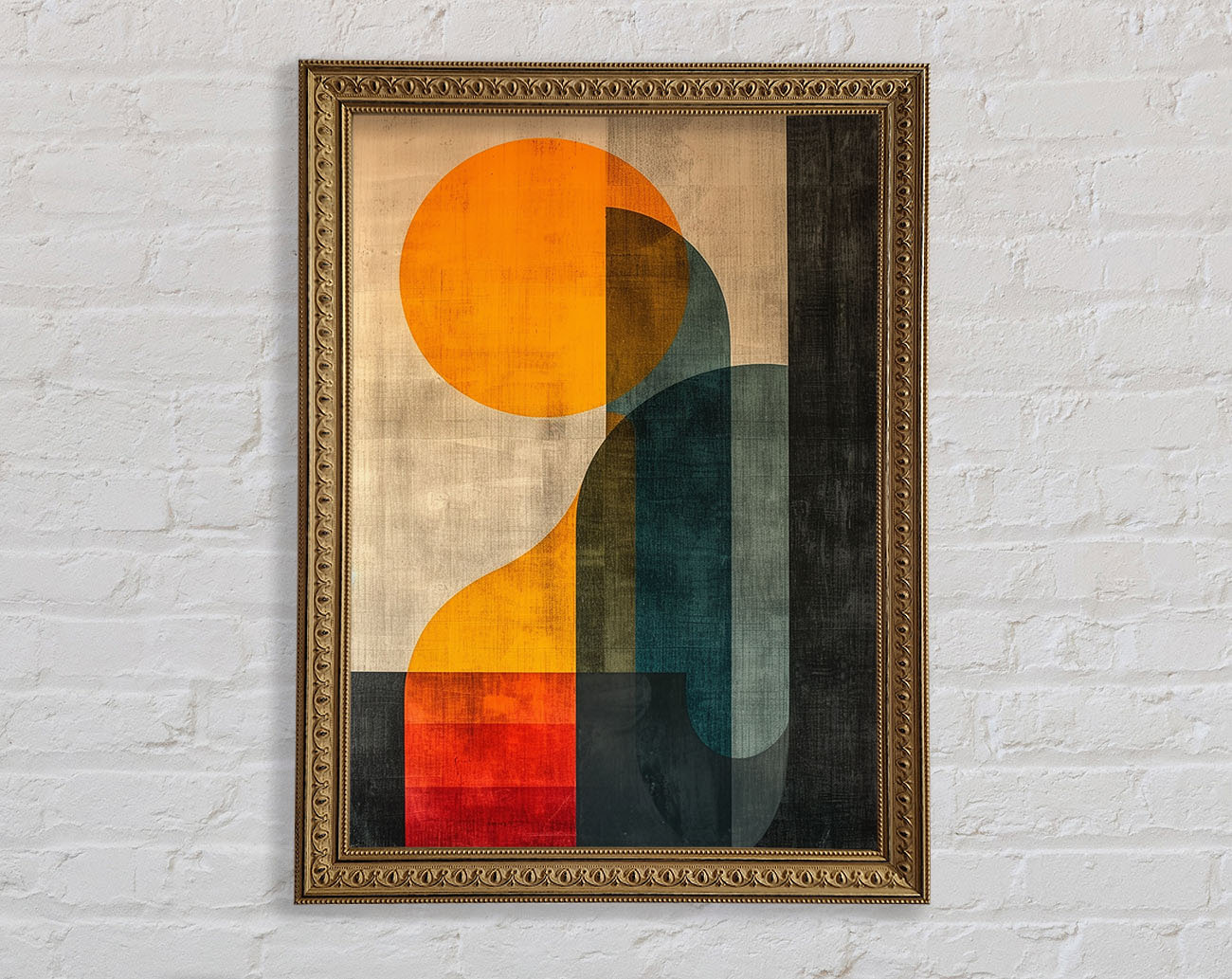 Sun Modern Shapes Framed Print