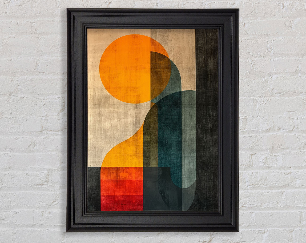 Sun Modern Shapes Framed Print
