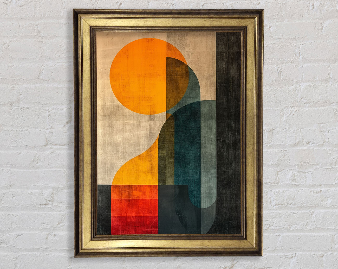 Sun Modern Shapes Framed Print