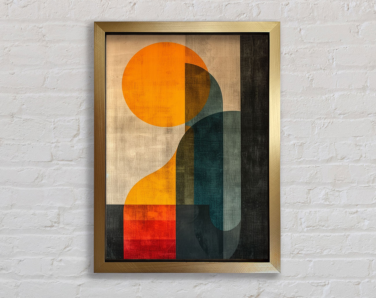 Sun Modern Shapes Framed Print