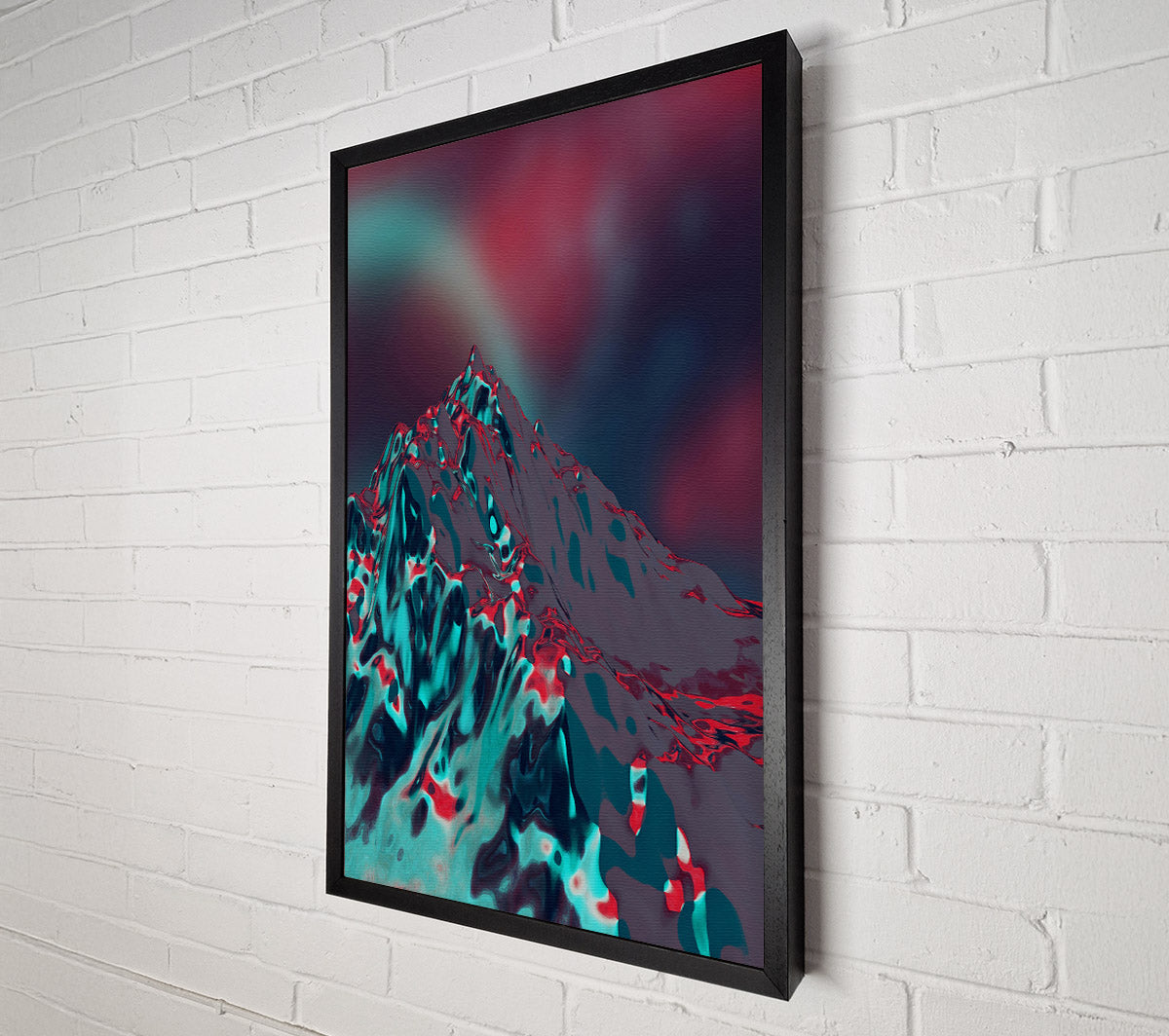 Teal Metallic Mountain Canvas Wall Art