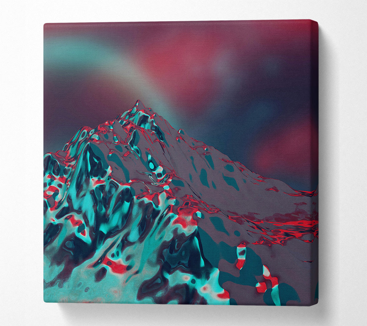 Teal Metallic Mountain Canvas Wall Art