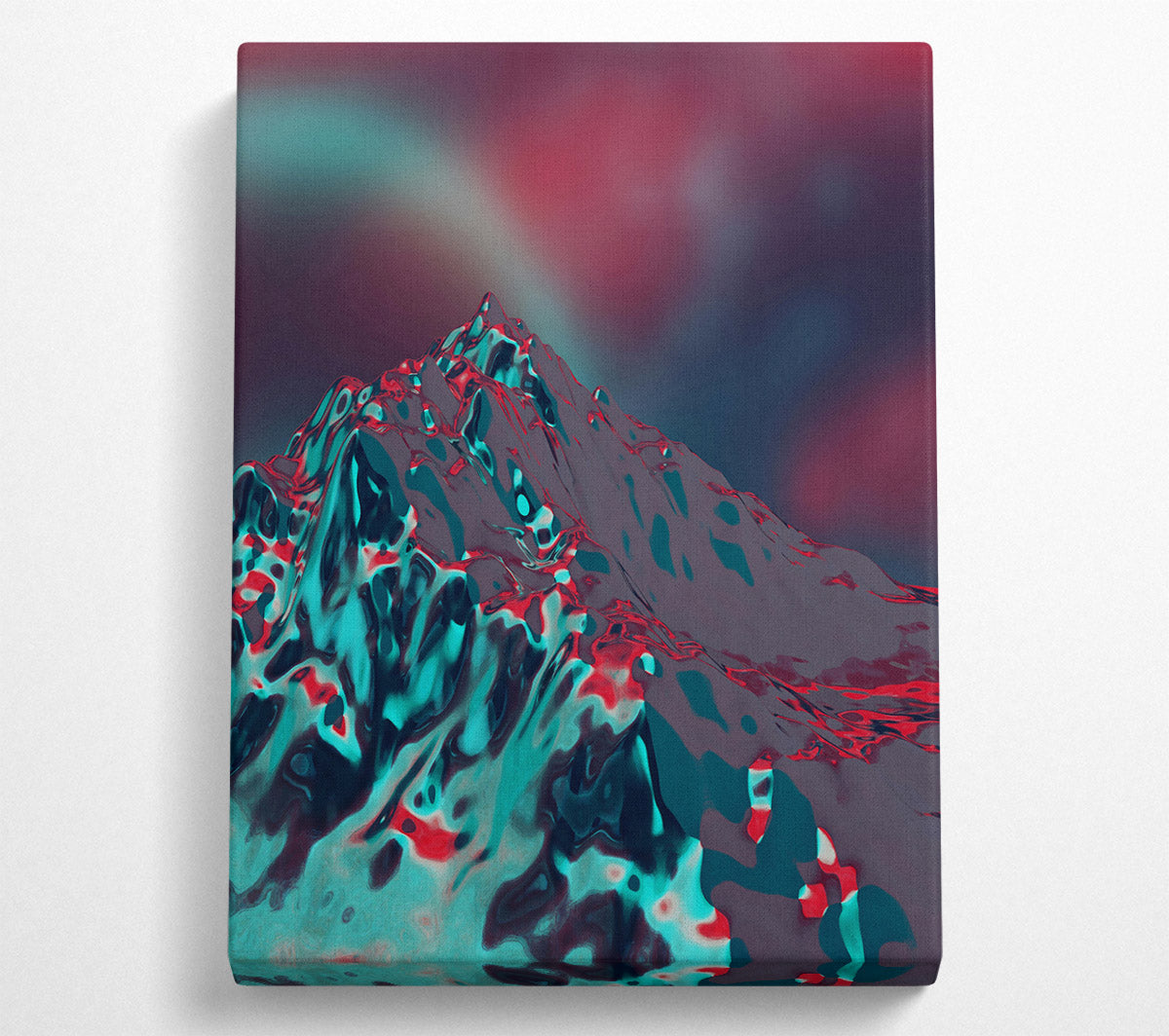 Teal Metallic Mountain Canvas Wall Art