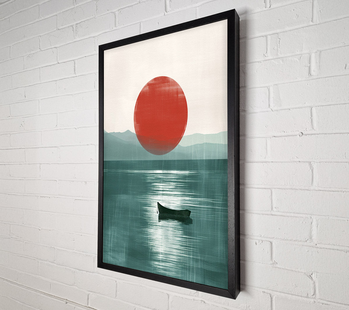 Sunset Ocean Boat Canvas Wall Art