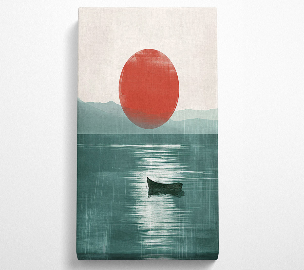 Sunset Ocean Boat Canvas Wall Art