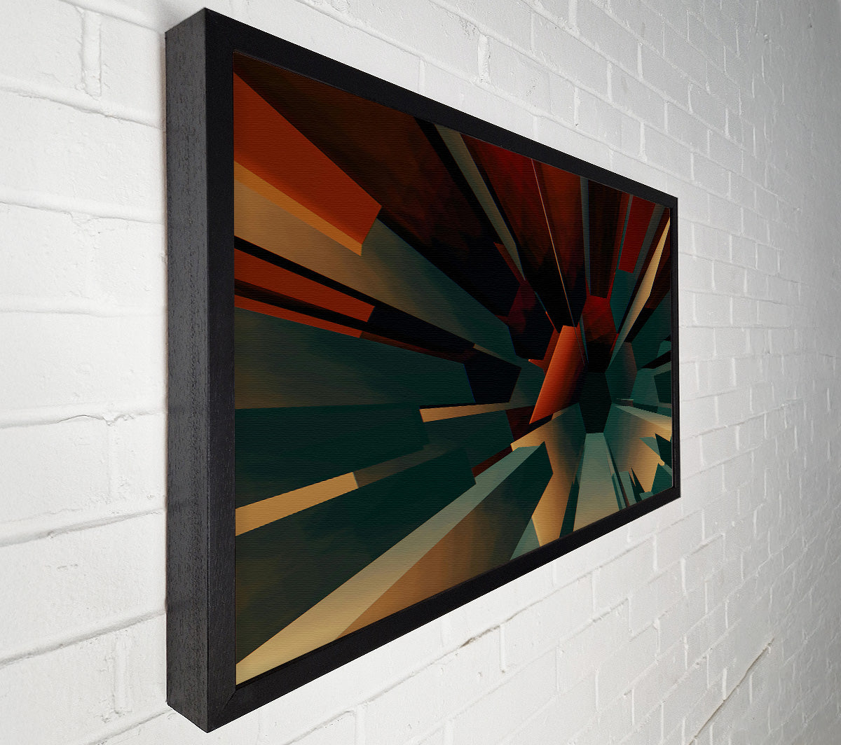 Teal Geometric Ascent Canvas Wall Art