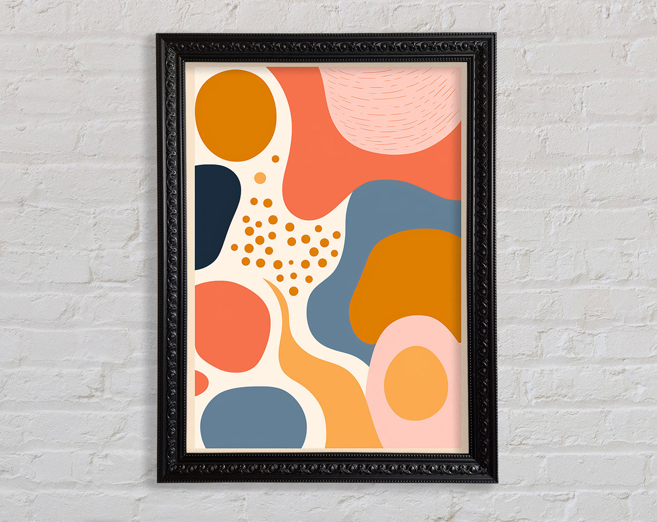 Swirls Of Shapes Primary Framed Print