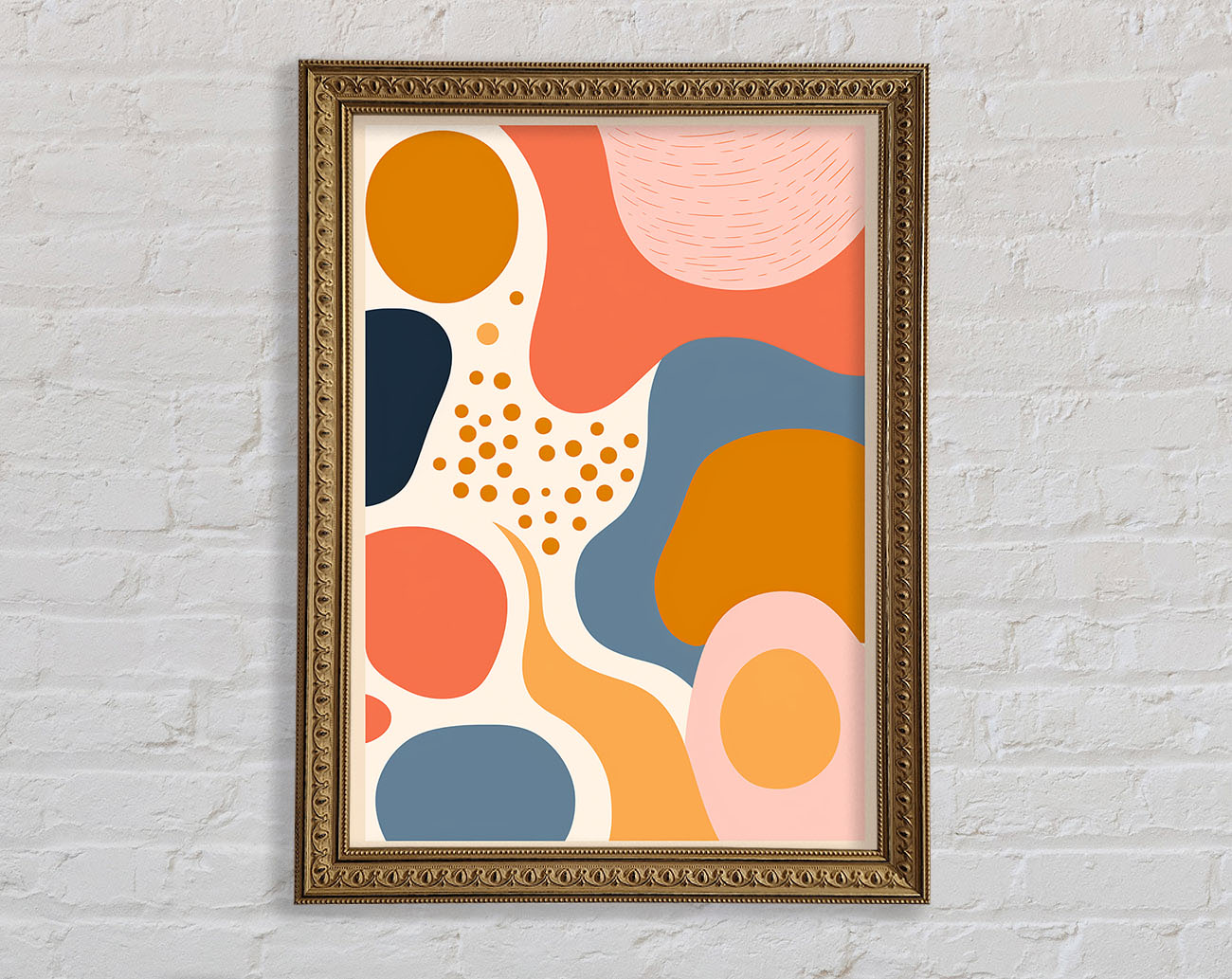 Swirls Of Shapes Primary Framed Print