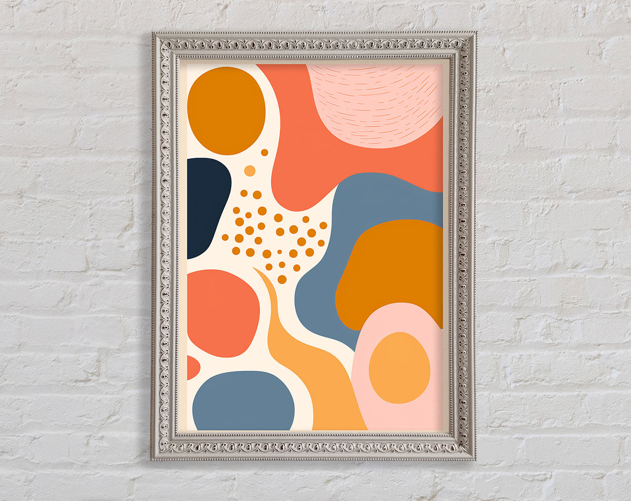 Swirls Of Shapes Primary Framed Print