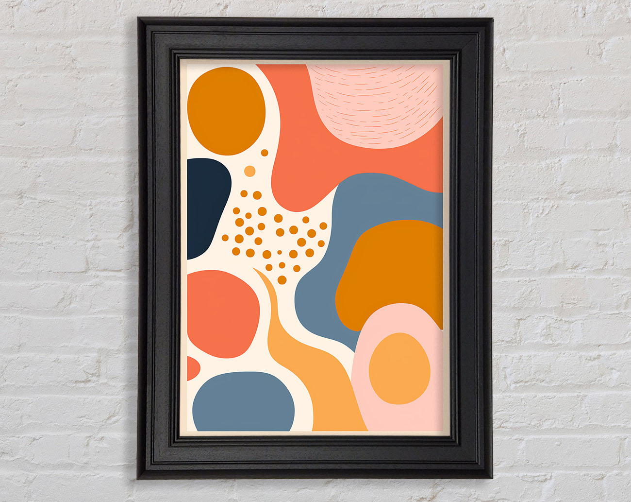 Swirls Of Shapes Primary Framed Print
