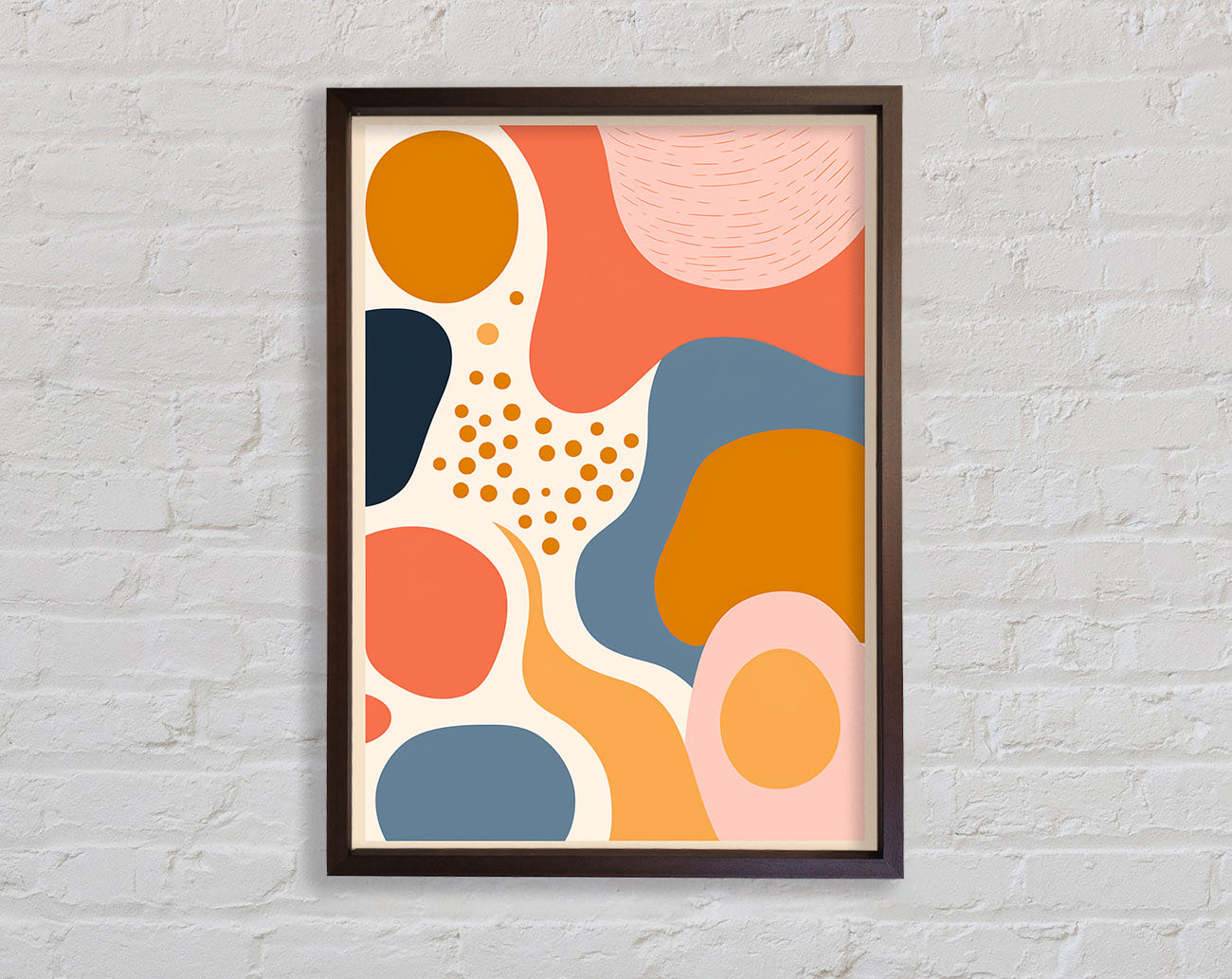 Swirls Of Shapes Primary Framed Print