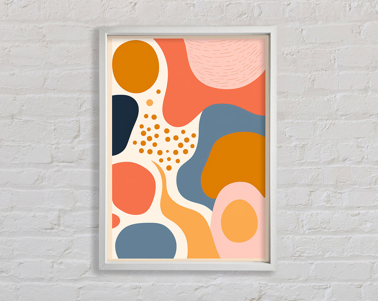 Swirls Of Shapes Primary Framed Print