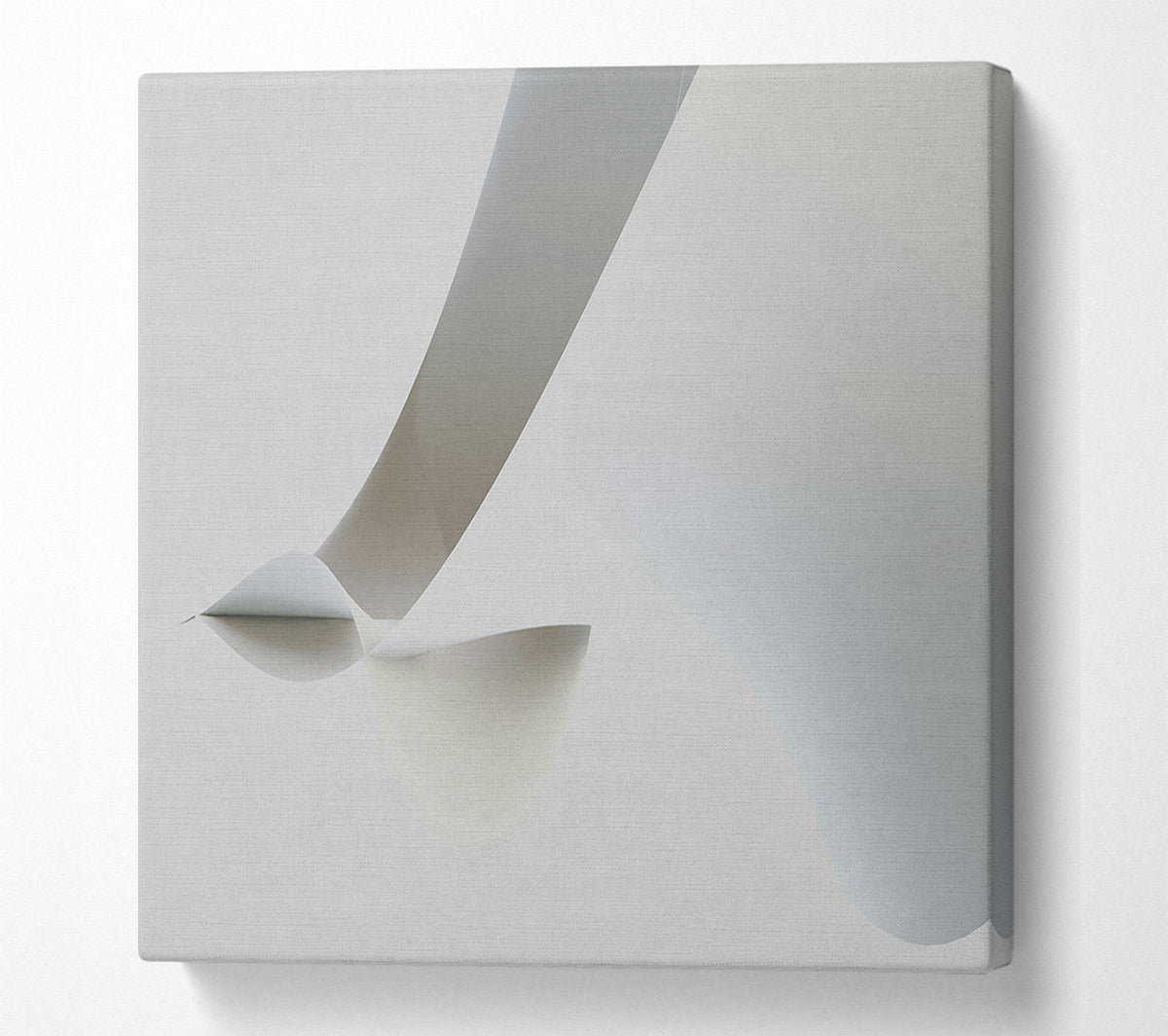 White Paper Sculpture Canvas Wall Art