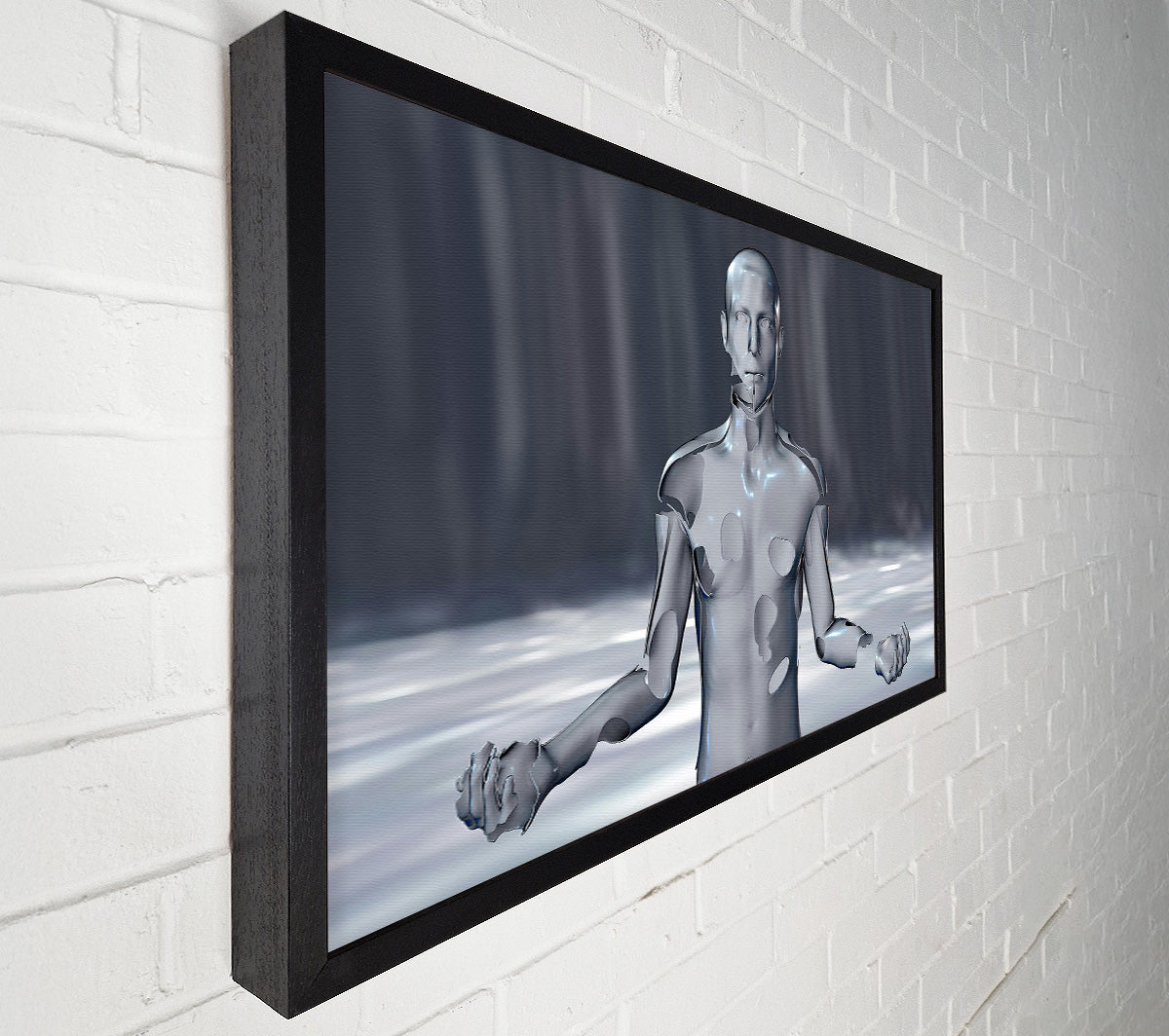 Silver Shattered Form Canvas Wall Art