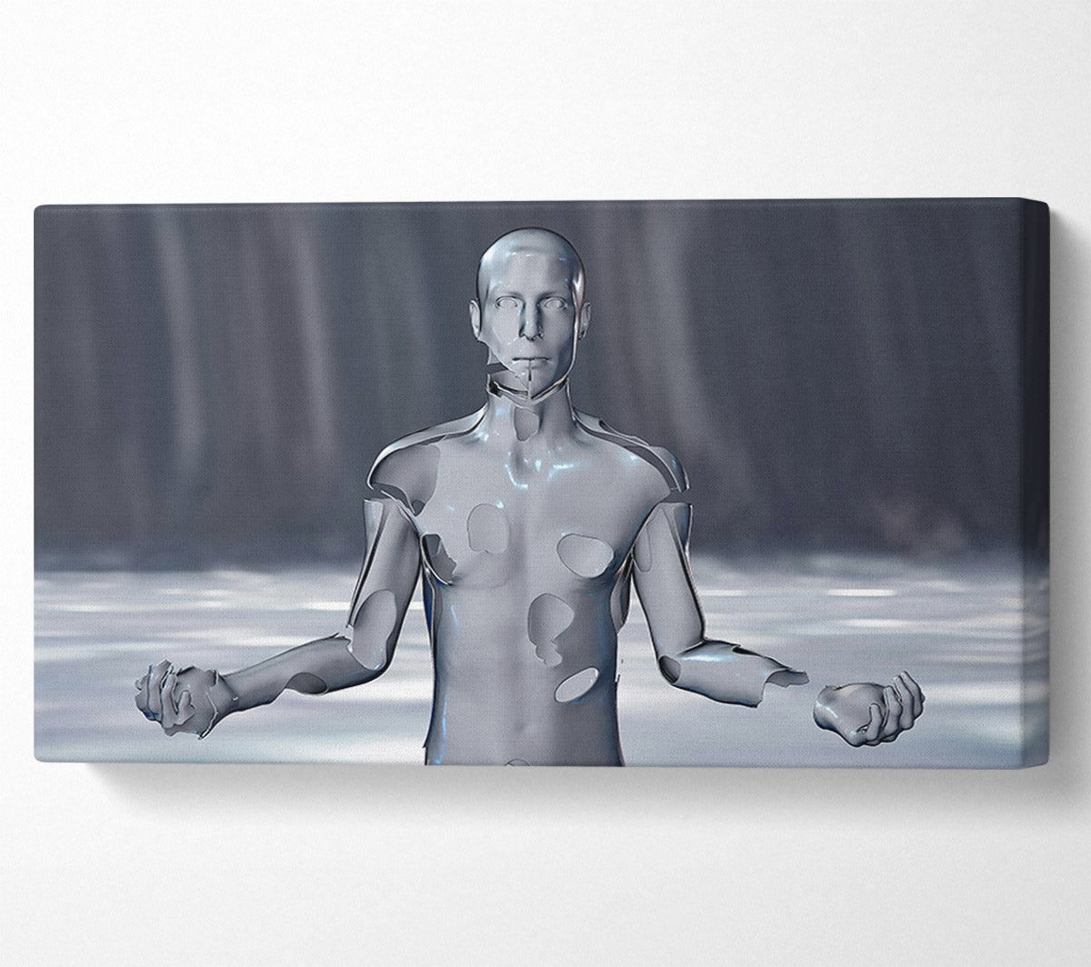 Silver Shattered Form Canvas Wall Art