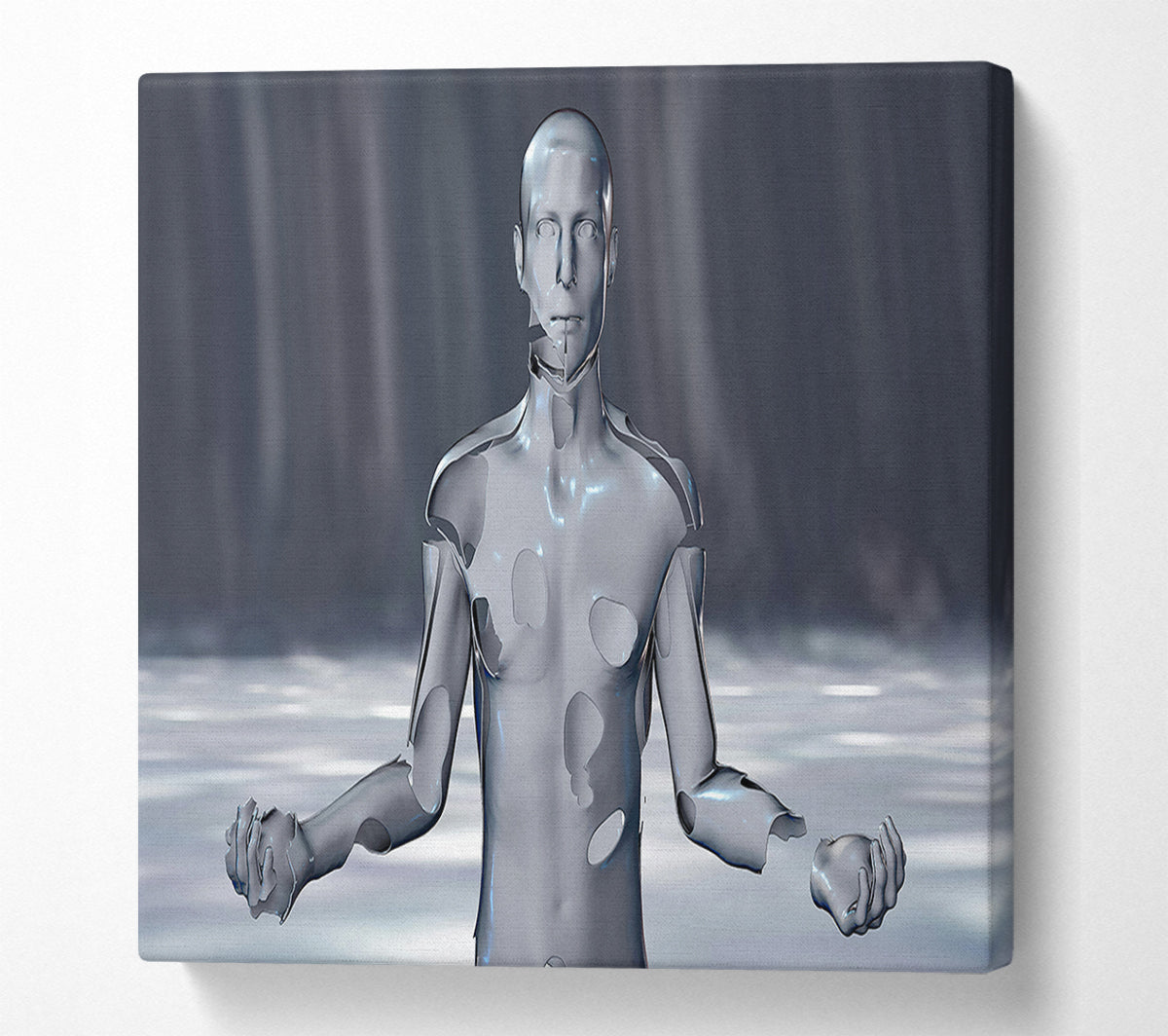 Silver Shattered Form Canvas Wall Art