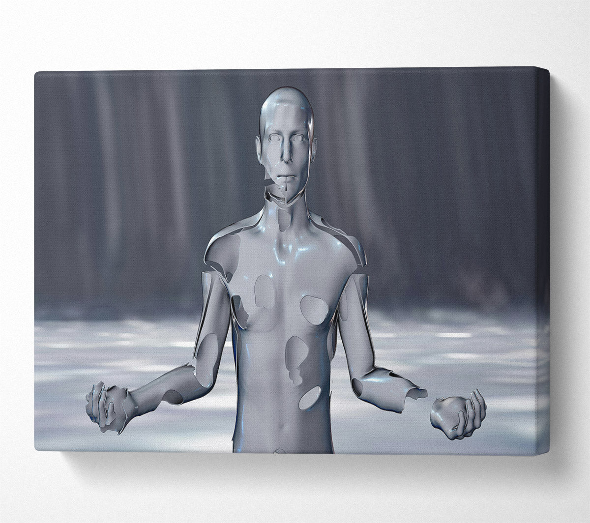 Silver Shattered Form Canvas Wall Art