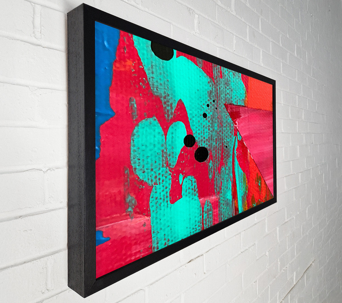 Teal & Crimson Abstract Canvas Wall Art