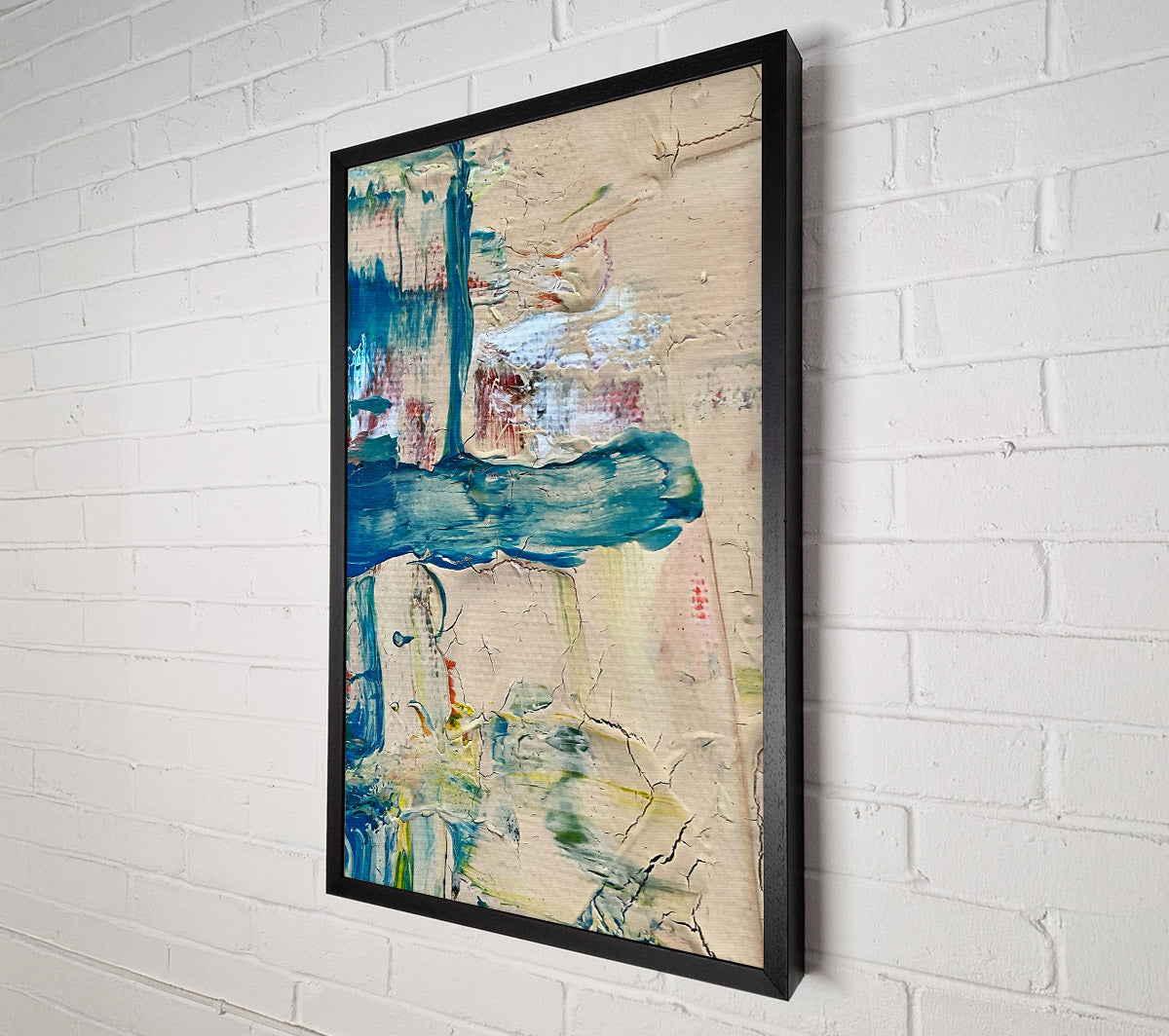 Teal And Cracked Hues Canvas Wall Art